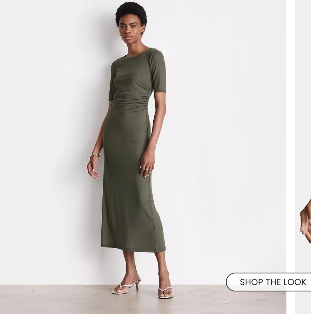 Elegant Sage Green Mesh Midi Dress